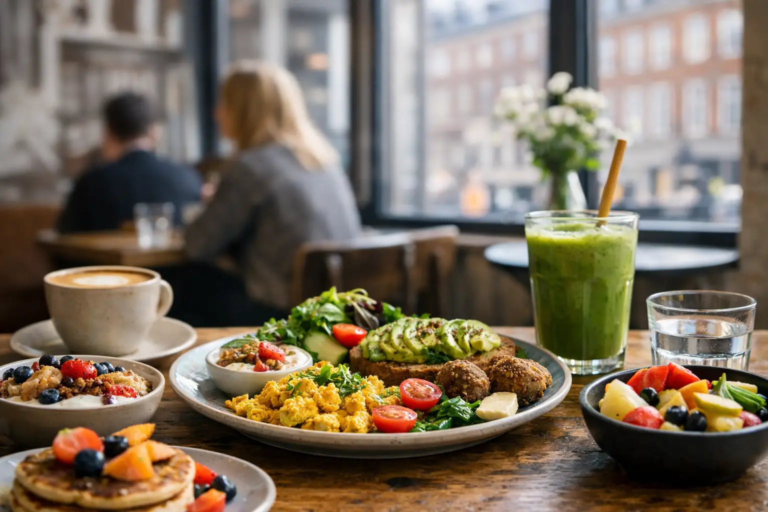 Cafe med vegetarisk brunch i København