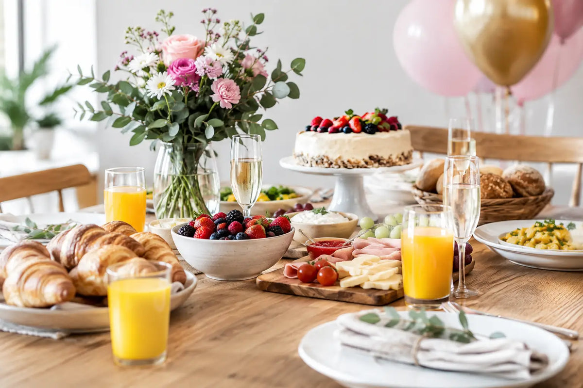 Et eksempel på brunch til fødselsdag hjemme