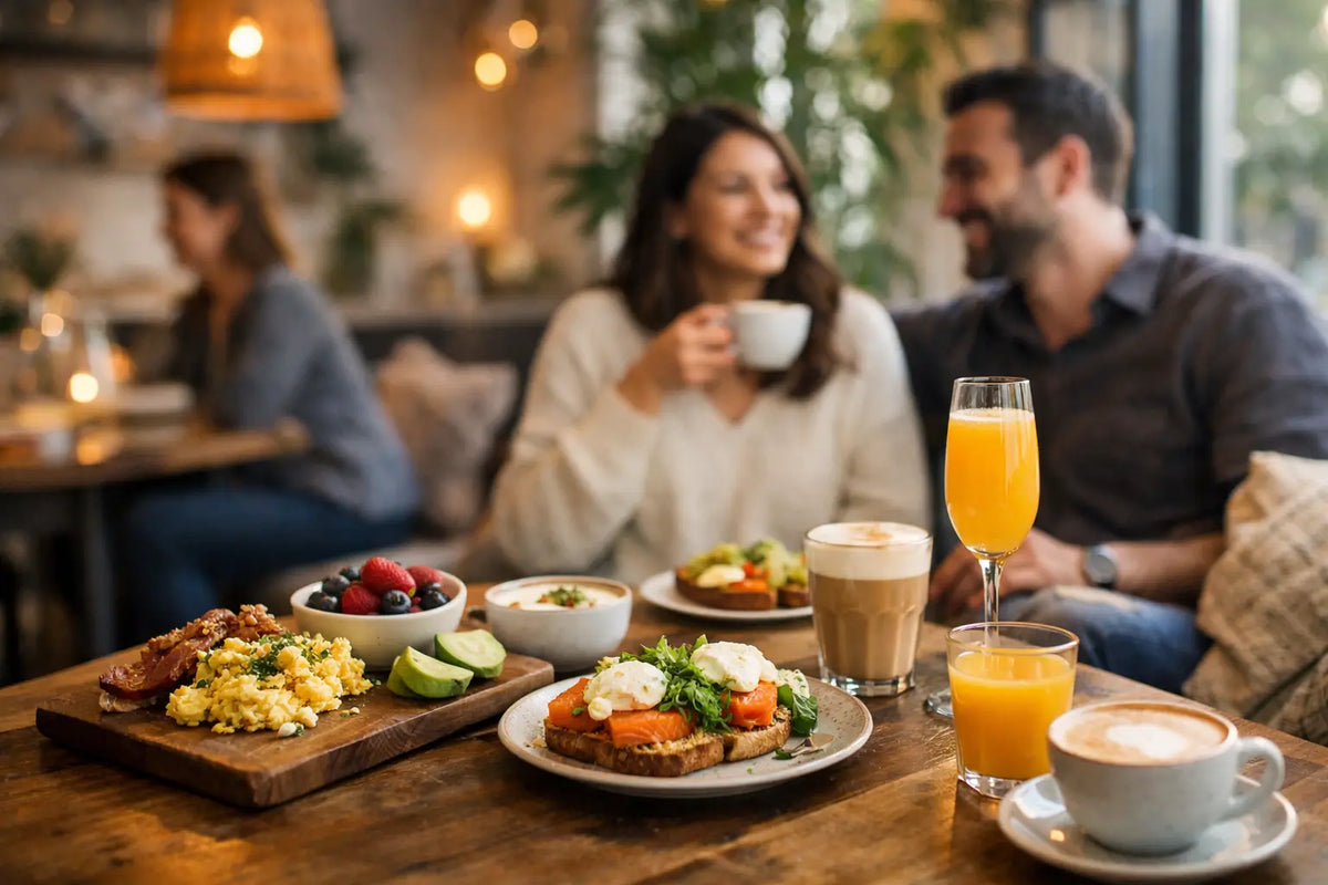 Bordbooking brunch café med plads til hygge