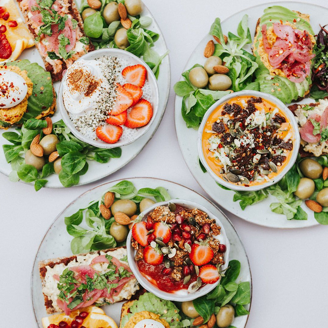 farverig_brunch_tallerken_okologisk_mad_hyggeligt_cafe_miljo_Copenhagen_brunch_spread